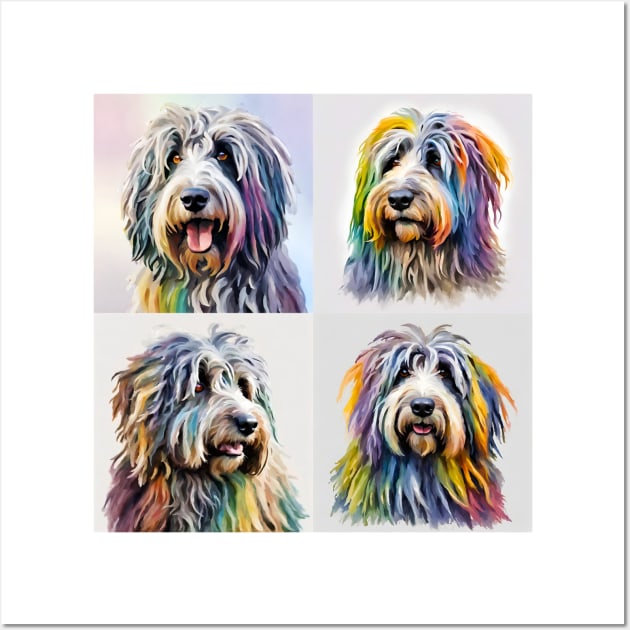 Bergamasco Sheepdog Quartet Wall Art by Doodle and Things